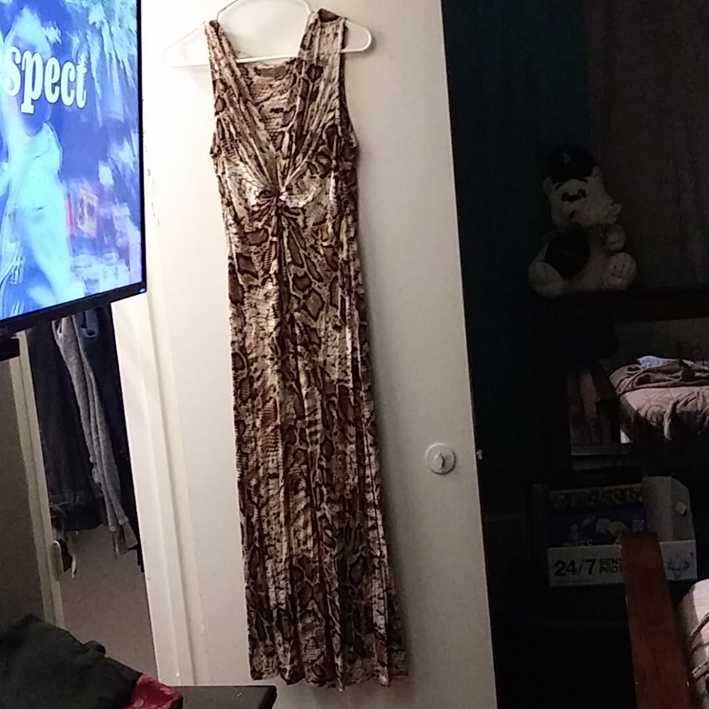 Snakeskin pattern maxi dress
